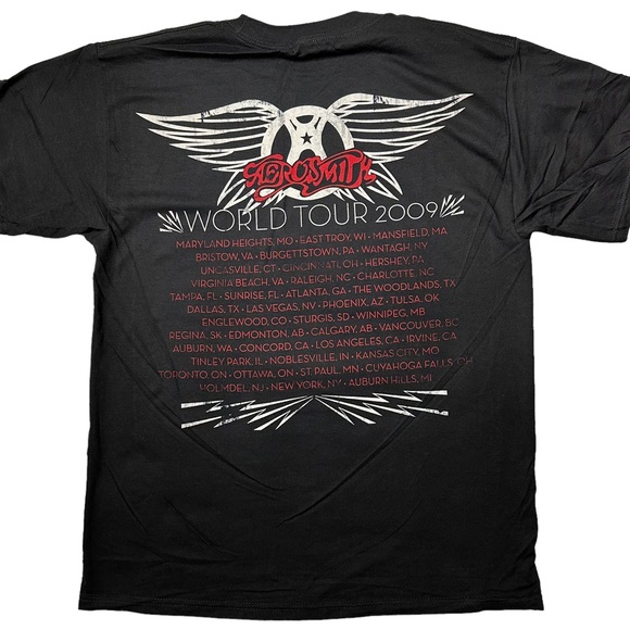 NEW Aerosmith World Tour 2009 Graphic {Alstyle} T-Shirt Black Men’s L - Picture 2 of 10